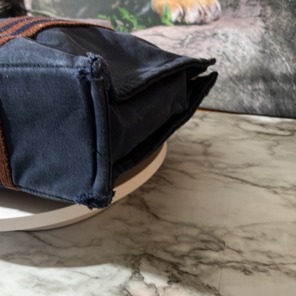 HERMES Fourre Tout PM Navy Canvas GUC - Picture 10 of 14